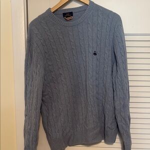 Men's Blue Cable Knit Sweater